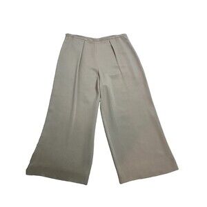 Escada Margaretha Ley Silk Textured Pants German 44 US XL Beige Wide Leg Read